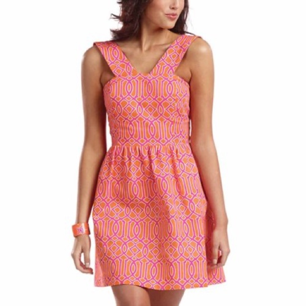 Mud Pie Multi Colored Fit and Flare Midi Dress S